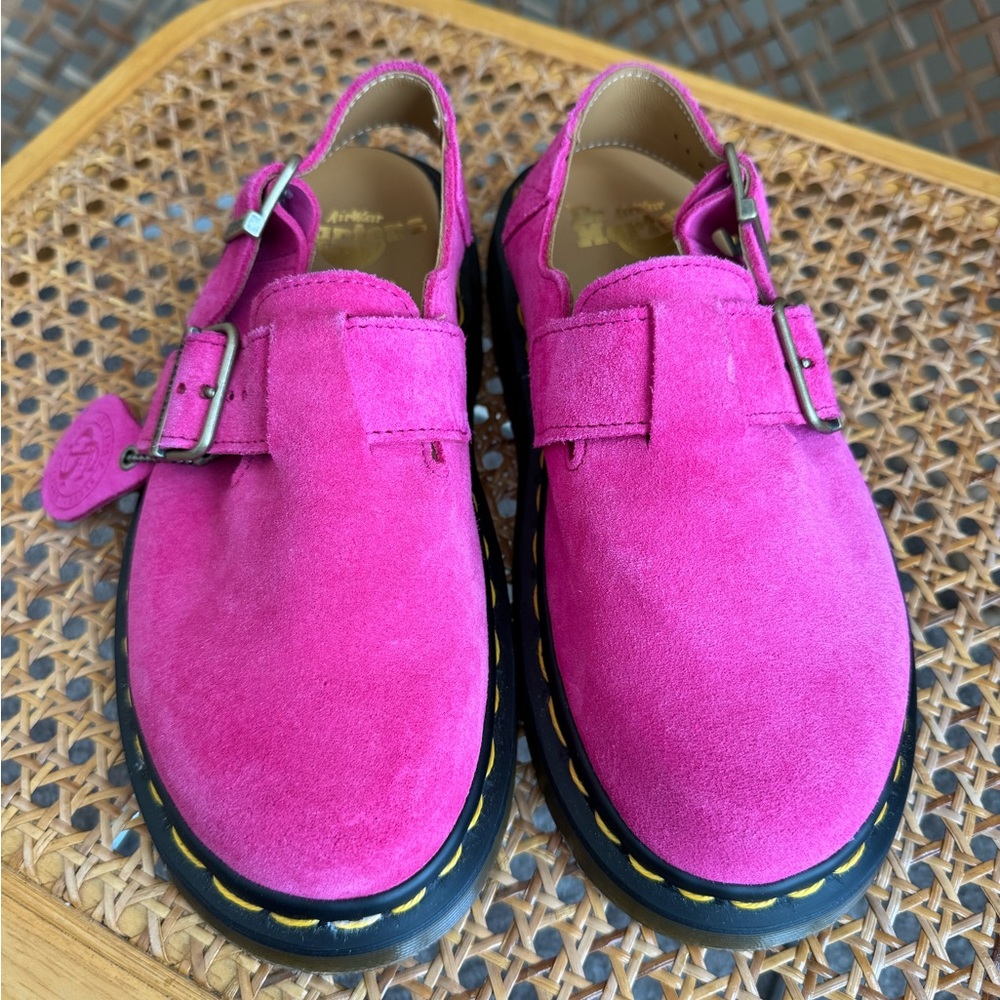 Dr. Martens Pink JORGE MADE IN ENGLAND SUEDE SLINGBACK MULES - Picture 3 of 11